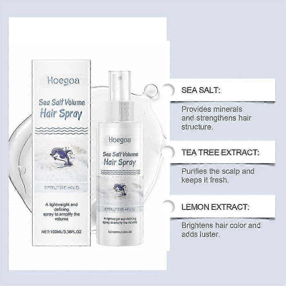 Sea Salt Volume Hair Spray, Professional Styling Spray for Textured Waves and Added Volume - Lightweight, Long-Lasting Hold for Beachy Looks and Effor