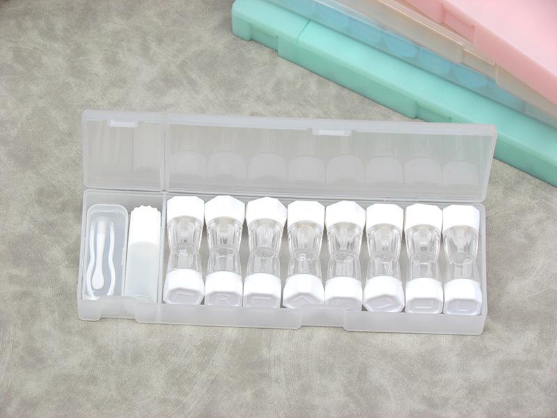 8 пар держатель для контактных линз, дорожный портативный маленький милый прозрачный мешок для очков, контейнер для контактных линз, чехол для хранения