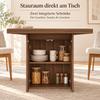 Extendable Dining Table 150/190 * 90 cm, Suitable for 6–8 People, With Storage Space, Thickened Tabletop, Scandinavian Style, Walnut Wood Color