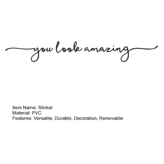 Mirror Sticker You Look Amazing Decal Stylish Elegant Window Wall Sticker for Home Bathroom Decoration