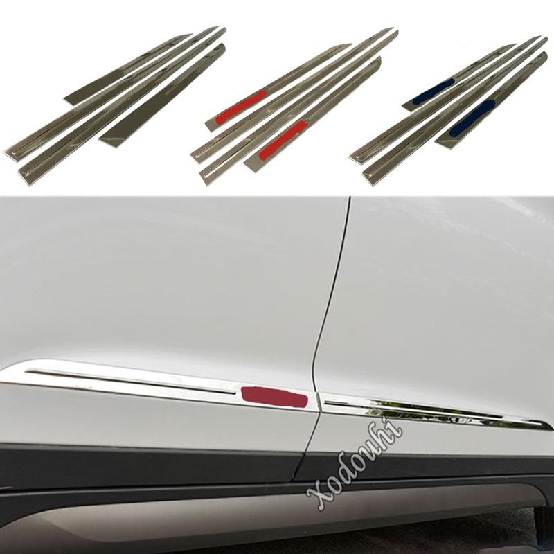 Высокое качество Для Hyundai Tucson 2015 2016 2017 2018 Авто Стайлинг Защитная Накладка Боковая Дверь Кузов Накладка Наклейка Полоса Молдинг Деталь 4Шт