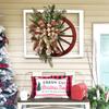 Christmas Wreath Wooden Door Hanging Farmhouse Wagon Wheels Wreath