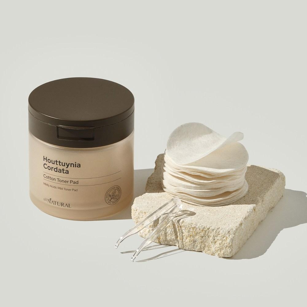 all NATURAL Ватные диски с тонером Houttuynia cordata, 60 листов, 110 мл, 1 шт.