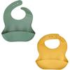 Set of 2 Bibs - THERMOBABY - Silicone - Cactus Green and Honey Yellow - Waterproof and Adjustable