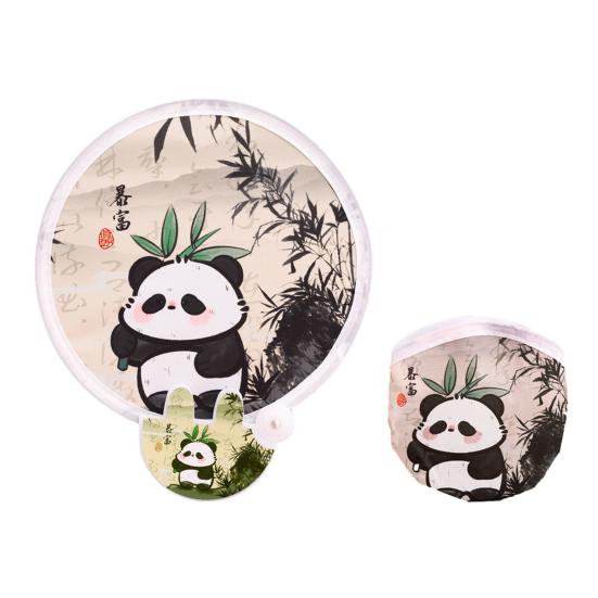 Складной круглый веер с рисунком из мультфильма и отражателем для фотографий, портативный, легкий, карманного размера, для путешествий на природе, кемпинга, пикника, лета, ручной вентилятор