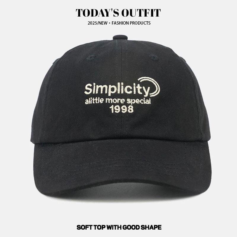 Бейсболка с вышивкой букв Новая корейская бейсболка Женская бейсболка с широкими полями для лица Буквы Защита от солнца Бейсболка