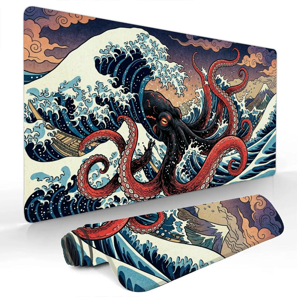 Giant Monster and Waves Mouse Pad Large Computer Office Game Table Mats Rubber Antislip XXL mouse mat HDP Long Desk Pads