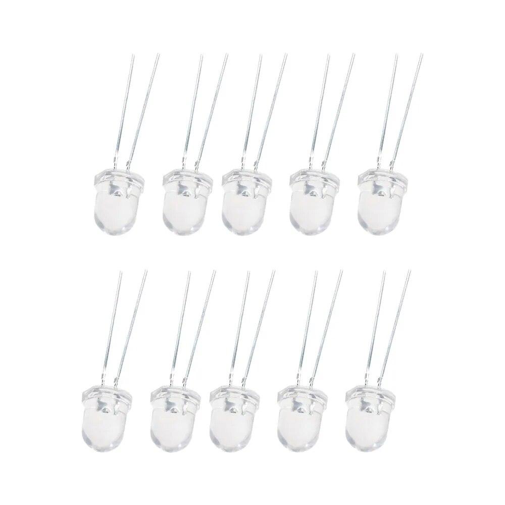 20 шт. прозрачный светодиодный диод 8 мм белый красный желтый синий зеленый светодиодный светодиод электронный компонент