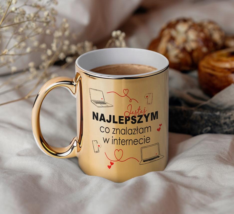 Prezent Dla Chłopaka Na Walentynki Od Niej Kubek Złoty Chłopak Najlepszy