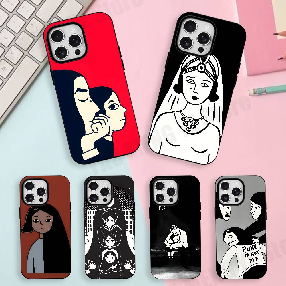 Persepolis Comics Slim Matte Magnetic For Case For Iphone 17,16,15,14,13,12,11 Pro Max Mini Plus New Frosted Soft Shell