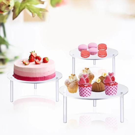 Акриловая подставка для торта, прочная, несущая, высокая устойчивость, прозрачный дизайн, простая сборка, напиток