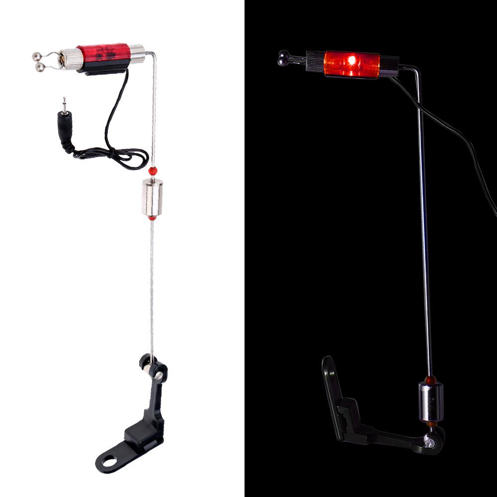 4Pcs Iron Fishing Bite Alarm Hanger Swinger LED Illuminated Indicator