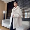 New Velvet Mink Fur Coat for Women Whole Mink Eco-friendly Mink Fur Hooded Fur Coat