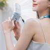 USB Rechargeable Handheld Fan Multi-purpose Hanging Neck Fan Silent 4 Modes Battery Powered Fan With Display For Travel
