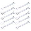Uxcell Thin Open End 8mm X Metric Double Open End Chrome Mirror High Carbon Thin Wrenches for Home Machine 10 Pieces Wrenches, 10mm, Wrenches, Plated,