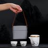 Ceramic Travel Tea Set with Landscape Design
