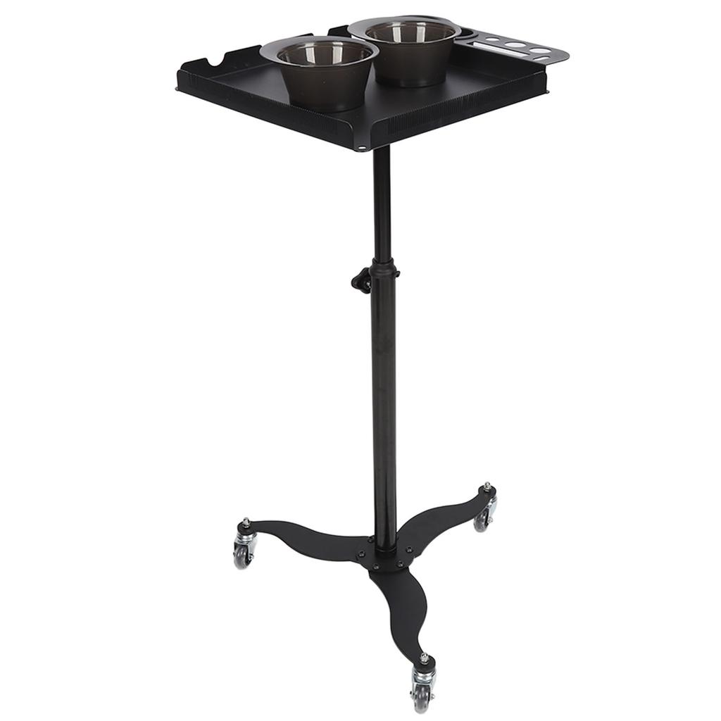 Salon Tray Removable Stainless Steel 360 Degree Rotatable Tray Adjustable Height Cart with Wheels
