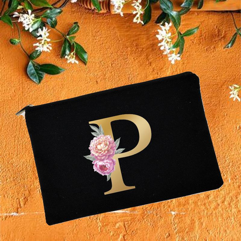 Косметички для подружки невесты с цветочным принтом алфавита, косметичка для свадебной вечеринки, косметичка, необходимые женские сумки-тоут, свадебные подарки