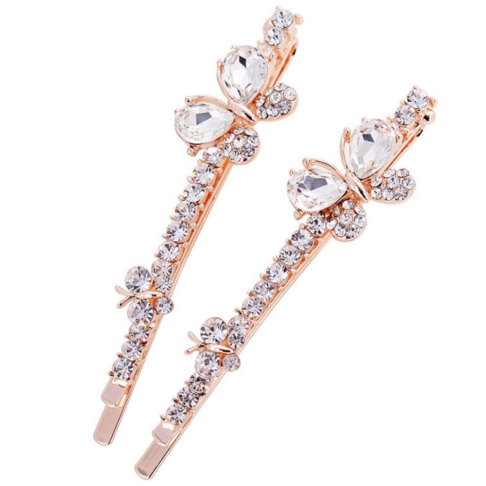 1 пара модных головных уборов с блестящим краем, заколка-заколка для волос со стразами и кристаллами в виде бабочки