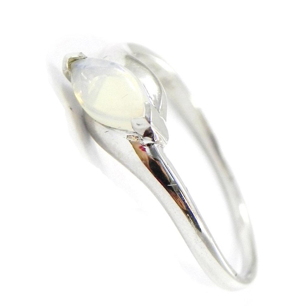 Silver Ring 'Goddess Opal' White Silver (rhodium) - 6 Mm