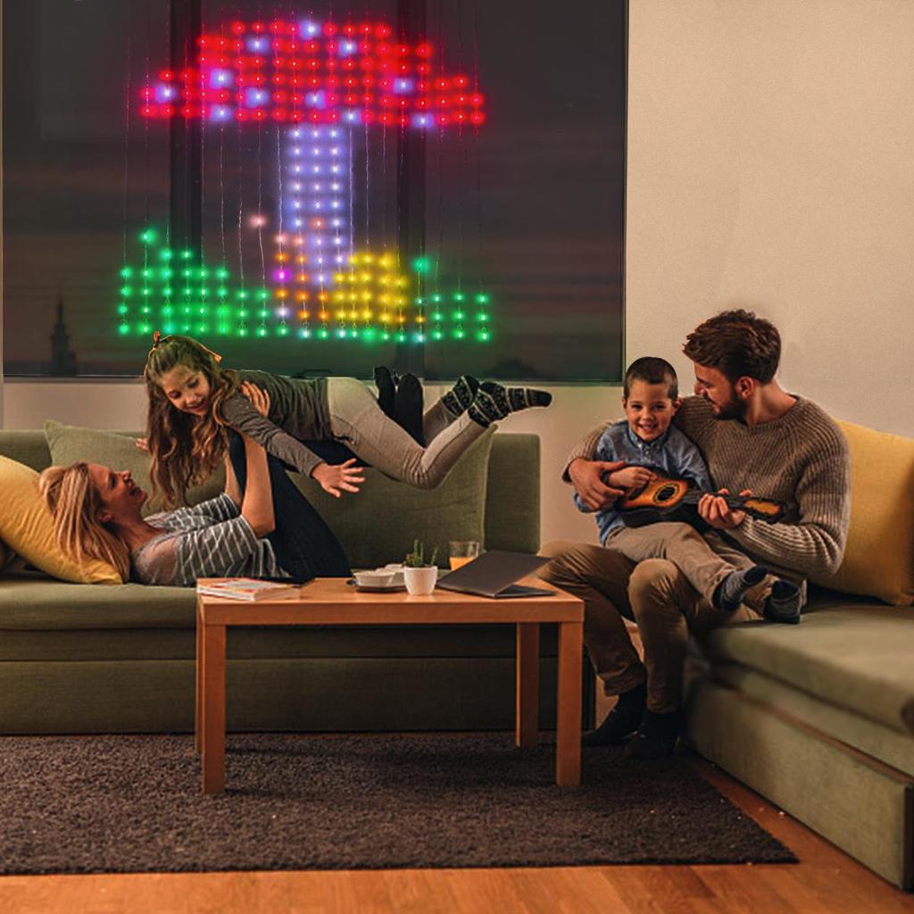 USB DC5V WS2812B Smart Led String Christmas Lights Bluetooth Music App Control RGBIC Curtain LED Addressable Party Decoration