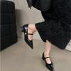 Hot Sale Ladies Shoes Buckle Strap Women's High Heels Fashion Shallow Solid Office and Career Sexy Pointed Toe Heels Women