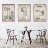 Retro Poster Bathroom Ware Patent Flush Toilet Paper Toilet Lid Patent Vintage Wall Art Canvas Painting Washingroom Decor Pairs No Frame
