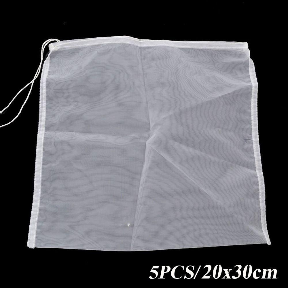 1/5PCS New Liquid Reusable Nylon Mesh Tea Coffee Filter Net Strainer Nut Milk