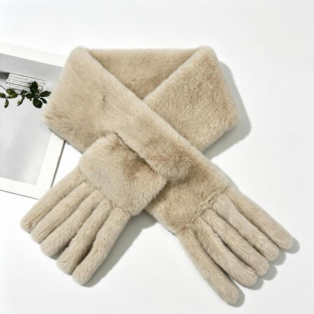 Keep Warm Faux Rabbit Fur Scarf Thickened Winter Collar Scarf Soft Women's Scarf Winter