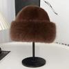 Warm Luxury Plush Hat Thicken Winter Fluffy Hats Fashion Faux Fur Bucket Hat  Girls