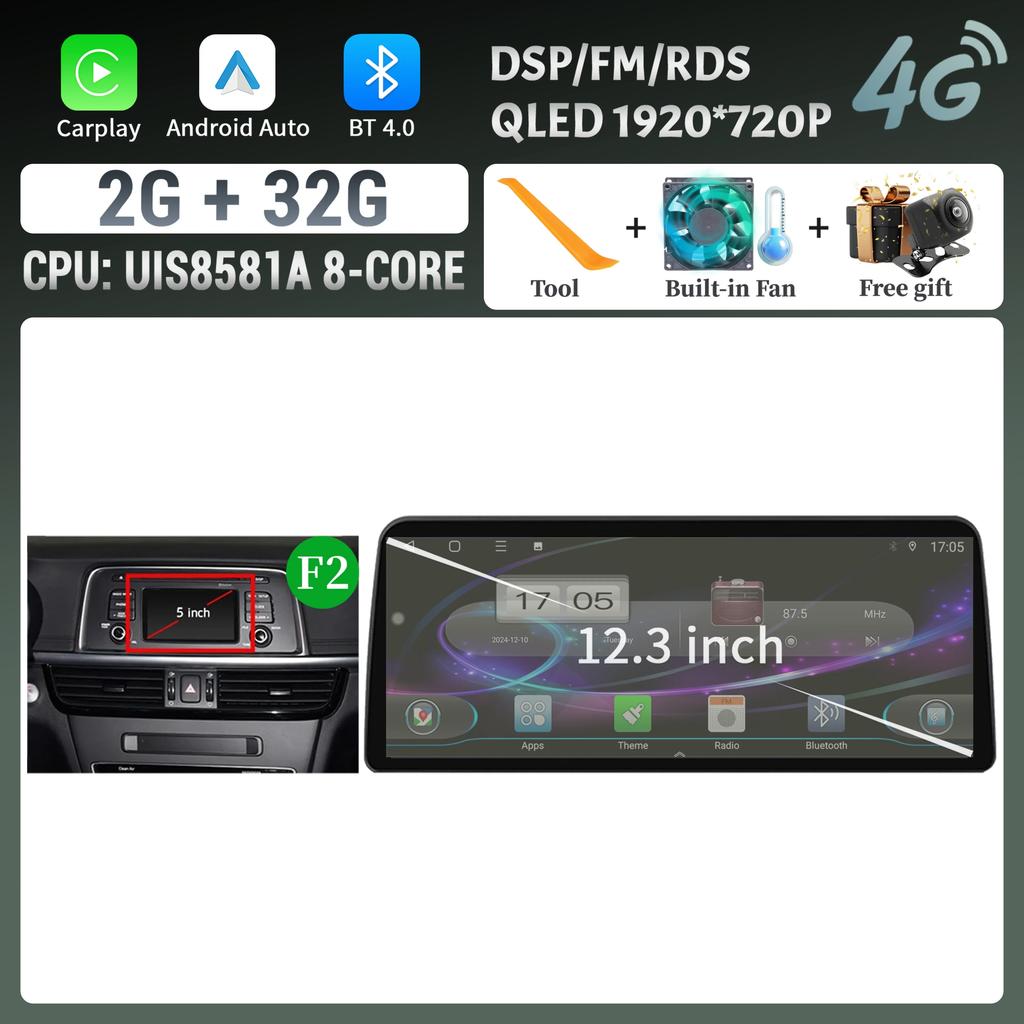 12,3-дюймовый Android 14 для KIA K5 Optima 2015 2016 2017 2018 2019 Автомагнитола Мультимедиа Навигация GPS Carplay Стерео Сенсорный экран