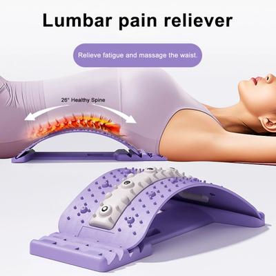 Доска для поддержки поясницы Растяжка для спины Тренажер для талии с точками акупрессуры 4-уровневый регулируемый массажер для спины Доска для вытяжения спины Декомпрессор позвоночника