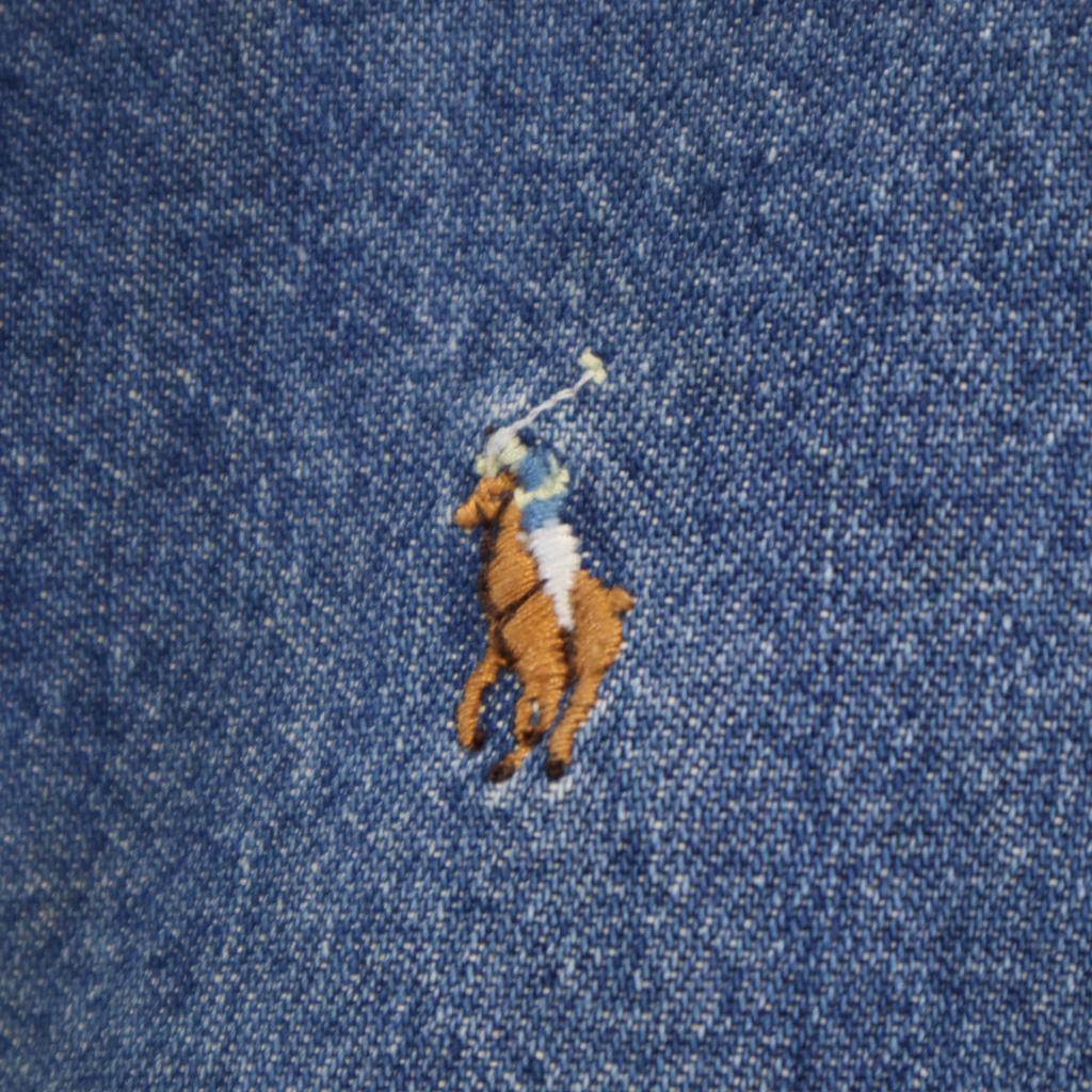 RALPH RALPH LAUREN Long sleeve Dungaree denim Button down shirt 8 Kid's Used