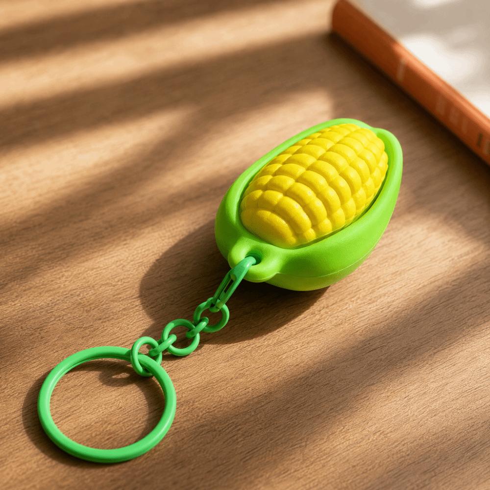 Cartoon Anti-stress Toy Pendant Finger Button Foods Clicker Key Chain Decompression Gift