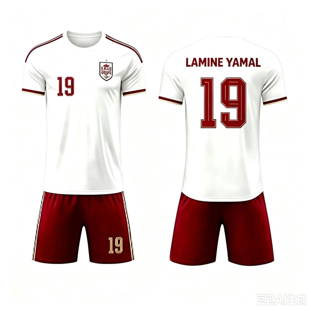 2026 Yarmal No. 19 Special Edition Football T-Shirt and Shorts Set, Exclusive Two-Piece for Spanish Fans