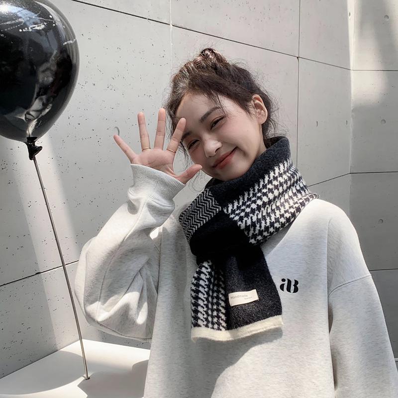 Women's Korean Style Knitted Scarf: Warm, Versatile, Neck Protection, Colorful, Decorative, Perfect for Autumn & Winter