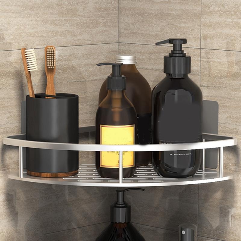 Полка для ванной комнаты из алюминиевого сплава, подставка для шампуня, кухонный органайзер, полки, угловая полка без сверла, аксессуары для ванной комнаты