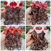 2pcs Kids Headwear Children's Bow Wig Cute Red Bowknot Hairclip Baby Wig Hairpin  New Year Festive
