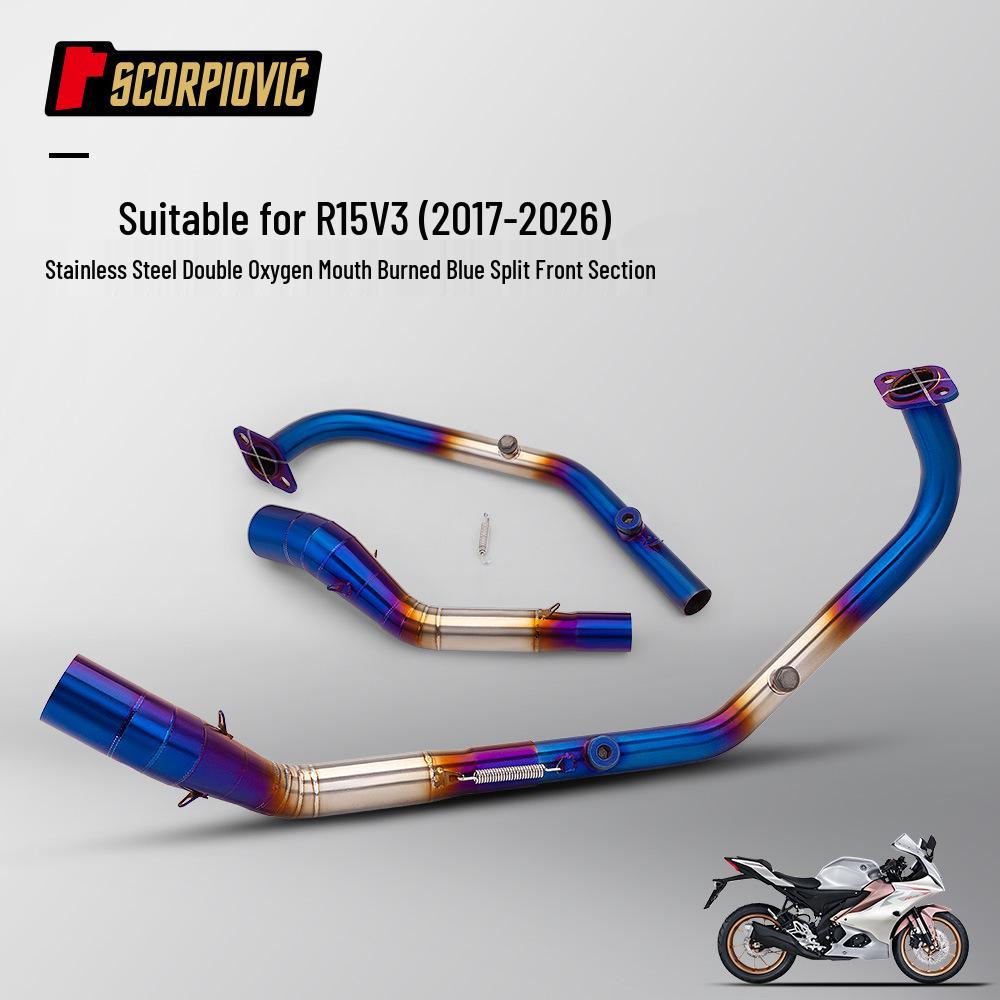 Полная выхлопная система для мотоцикла R15 V3 с двумя лямбда-зондами и глушителем