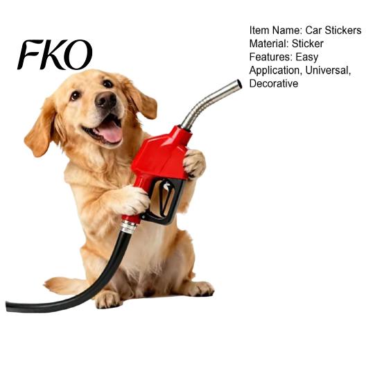 Creative Car Body Sticker Funny Retriever Dog Holding Fuel Dispenser Vinyl Unique Art Decal for Motorcycle Waterproof Scratch Cover Vehicle