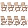 VidaXL Set of 8 Outdoor Folding Chairs, Patio Seats, Balcony Chairs, Garden Patio Furniture, Wood 3074937