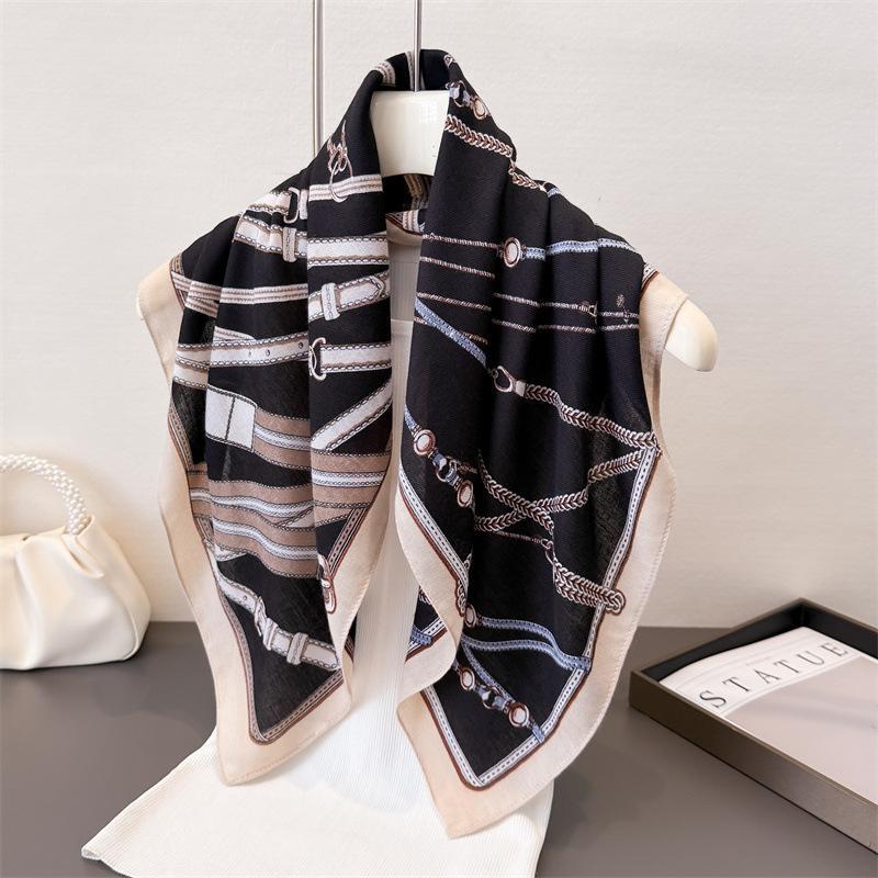 Горошек Стиль Елочка Узор Хлопок И Лен Маленький Квадратный Шарф Шелковый Шарф Имитация Бархата Головной Платок Шаль Шарф для Защиты от Солнца Женский Шарф