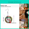 Christmas Acrylic Snowman Earrings With Printed Art For Winter Holiday Accessories