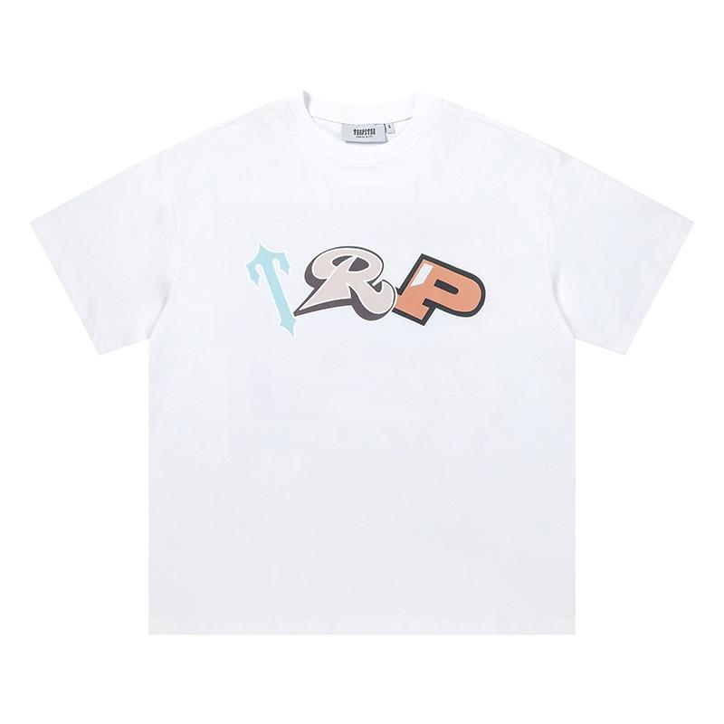 Cross-border new graffiti letter printing European and American street trendy brands loose and versatile casual men's and women's short-sleeved round