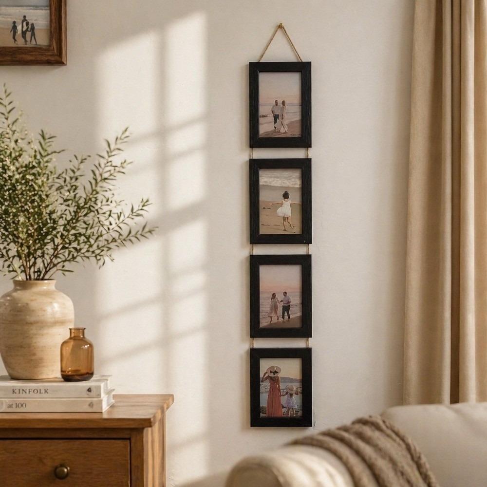 Linked Photo Holder Wall Art Picture Frame 6-Inch Vertical Photo Wall  Bedroom