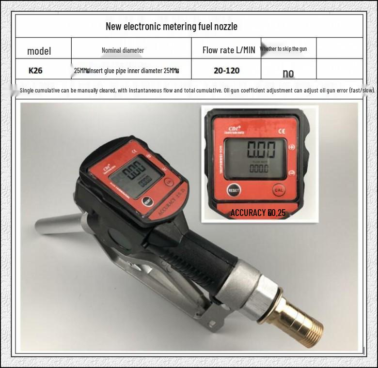 Electronic Auto-Cut Fuel Nozzle: Self-Sealing, Adjustable for Diesel/Gasoline