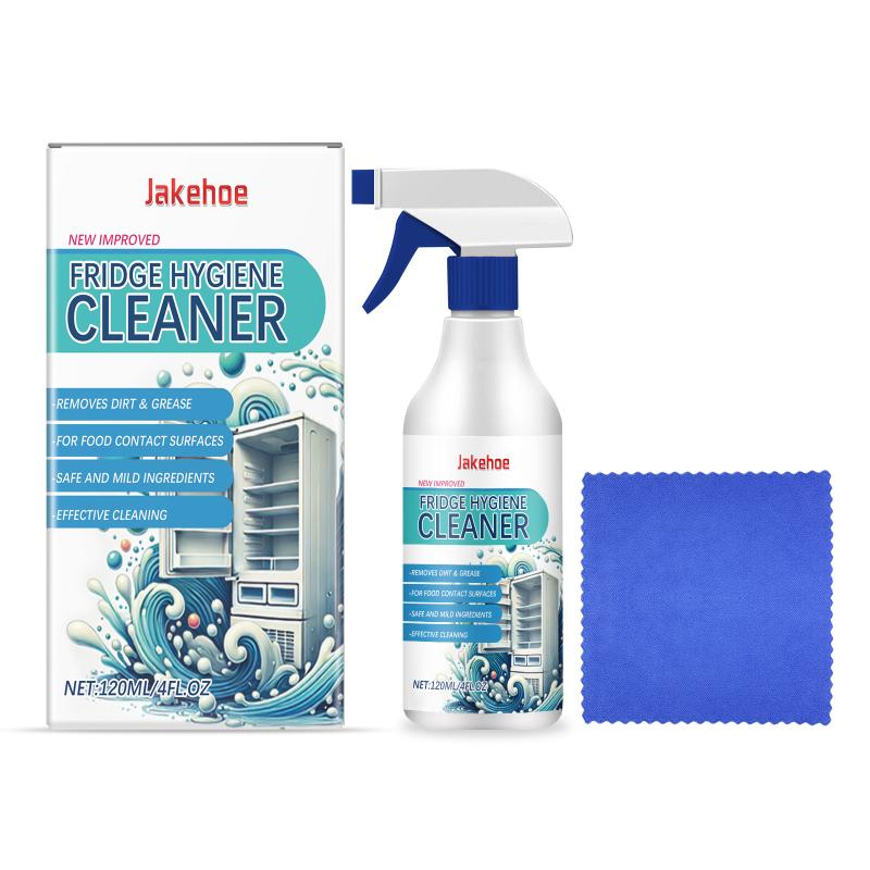 Multipurpose refrigerator and fridge cleaner spray deep cleans stubborn spots removes kitchen odors instantly