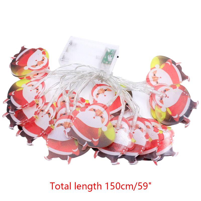 1,5 м 10 светодиодный рождественский светильник, гирлянда, снеговик, Санта-Клуас, рождественская елочная лампа, гирлянда, подвесные украшения, подвески, веселый рождественский декор