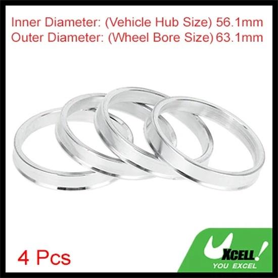 UXCELL ID 54.1-57.1mm на OD 56.1-64.1mm Автомобильные алюминиевые центральные кольца ступицы Комплект проставок для колес автомобиля Автомобильные аксессуары для колес