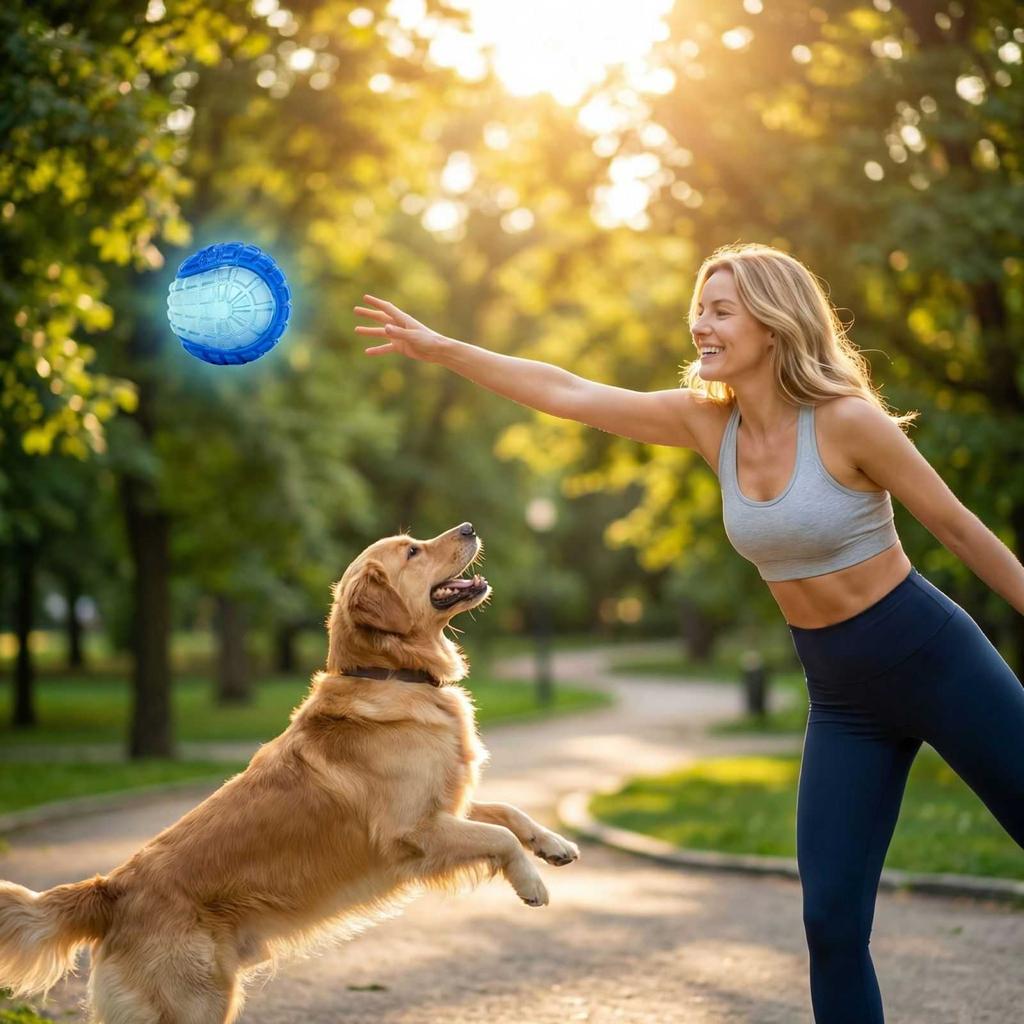 Светящийся в темноте мяч с издающим звук, высокая эластичность, интерактивная игрушка для питомцев